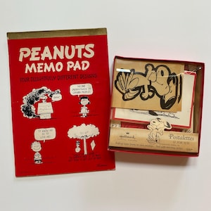 Ensemble de papeterie Charlie Brown Peanuts, autocollants, cartes postales, LOT LOT