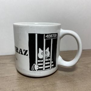 Kliban Cat Mug Alcattraz Al Cat Traz Prison Print RARE 1989