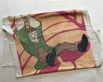 SALE Vintage Beach Bath Towel 90s Retro Walt Disney Terry Cloth Collectible Hunchback of Notre Dame