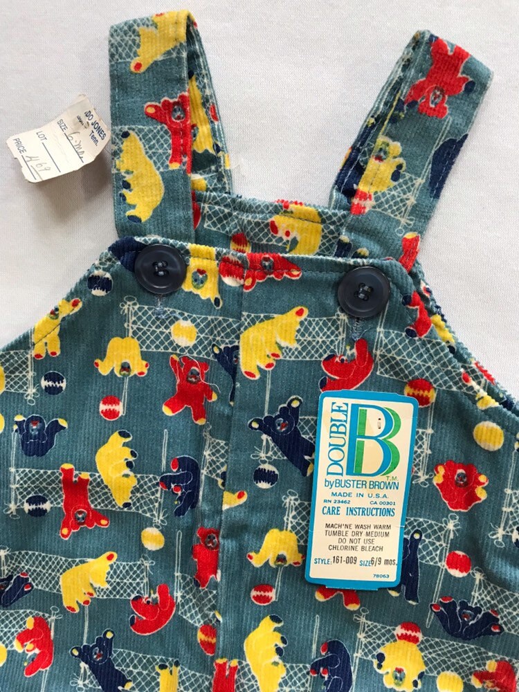 1970s Corduroy Overalls Unisex Blue Sports Bears Retro Buster | Etsy