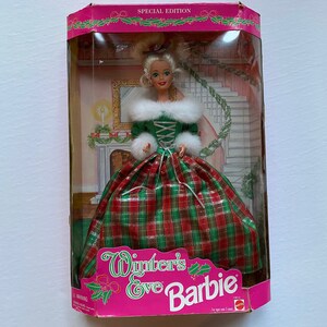 Vintage 1994 Winters Eve Barbie Doll Christmas Xmas Holiday Doll in Box 90s Special Edition