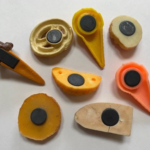 Realistic Magnet Realistic Rubber Fridge Magnets 80s 90s Ice Cream Banana Cookie Orange ...