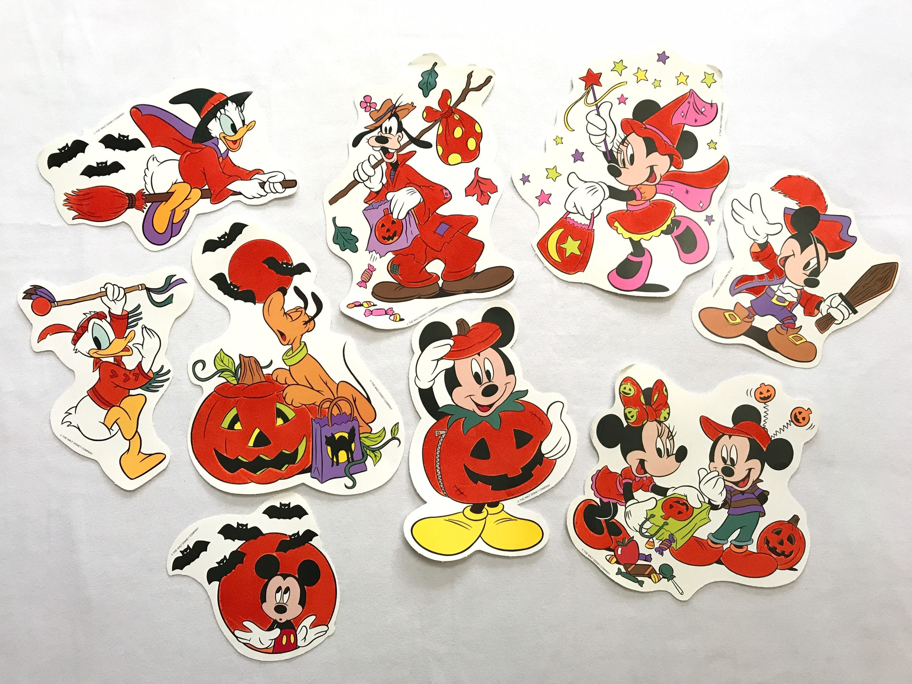 1990s Disney Halloween Die Cut Decorations Flocked Fuzzy Cute Etsy