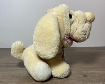 しわのある犬のぬいぐるみ シャーペイ ブルドッグ 子犬 ブラウン