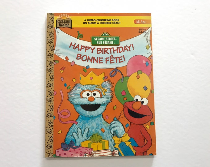 1996 Sesame Street Happy Birthday Coloring Book 90s Kids Art Therapy