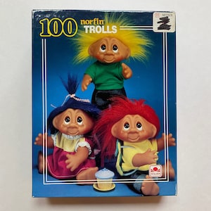 1992 Norfin Trolls Puzzle Complete Kids Game Night Family Night Toy Collectible Treasure Trolls 90s Children