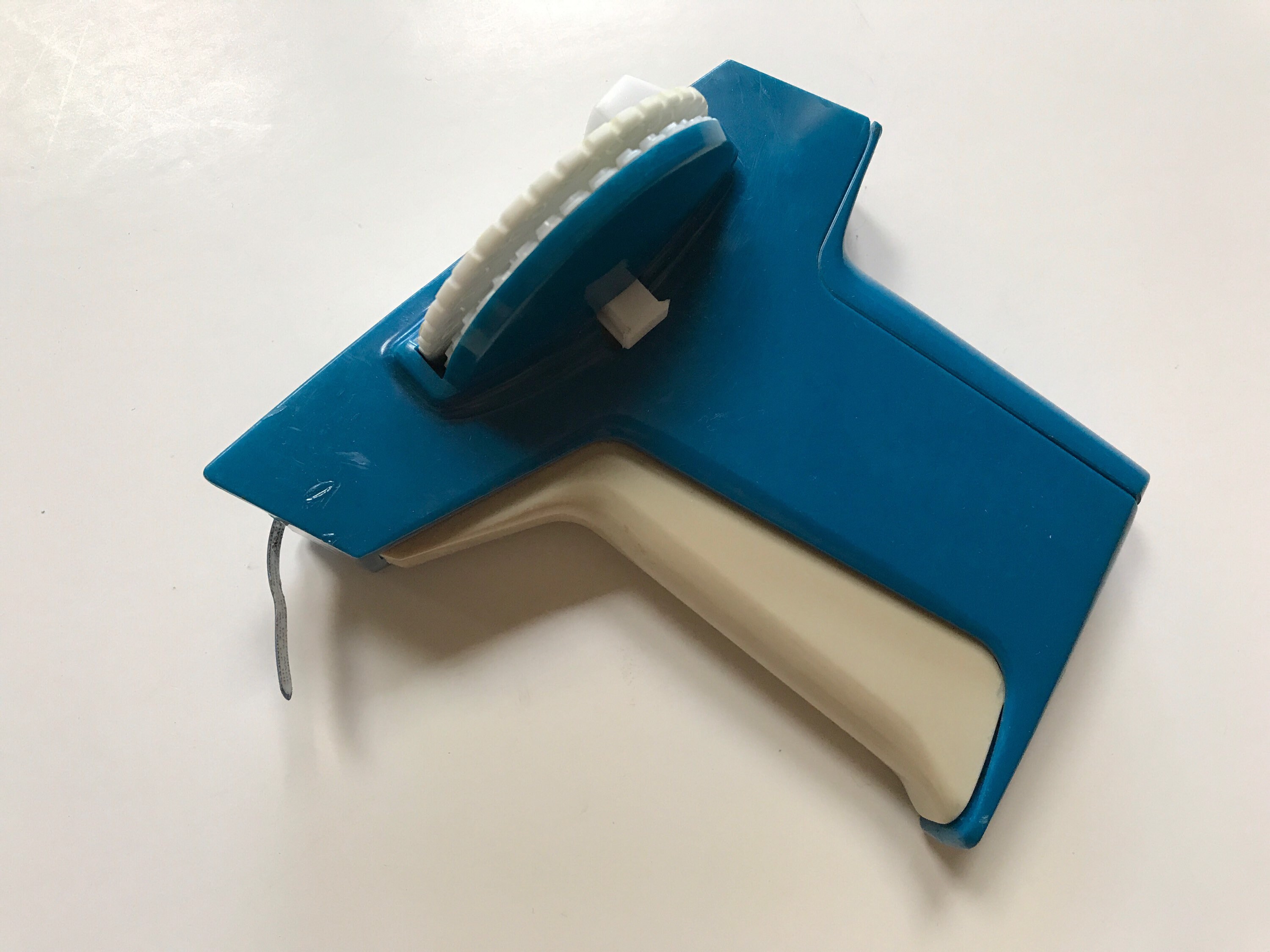 Vintage Dymo Label Maker Hobbyist 1895 Retro 70s Blue Office Supply Loaded with Shiny Blue Embossing Tape