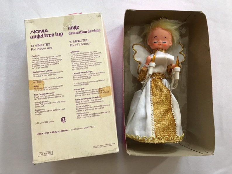 SAVE 25/% Vintage Noma Angel Tree Topper Cute Pixie Christmas Xmas Holiday Ornament Decor Japan Not Working