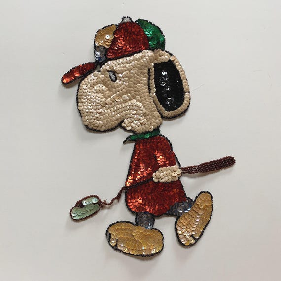 Snoopy Sequin Applique Golf Craft Supply Sew on