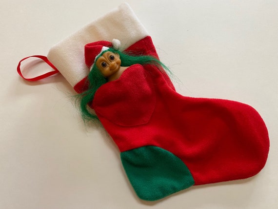 Russ Troll Mini Christmas Stocking Treasure Troll Holiday Decor 
