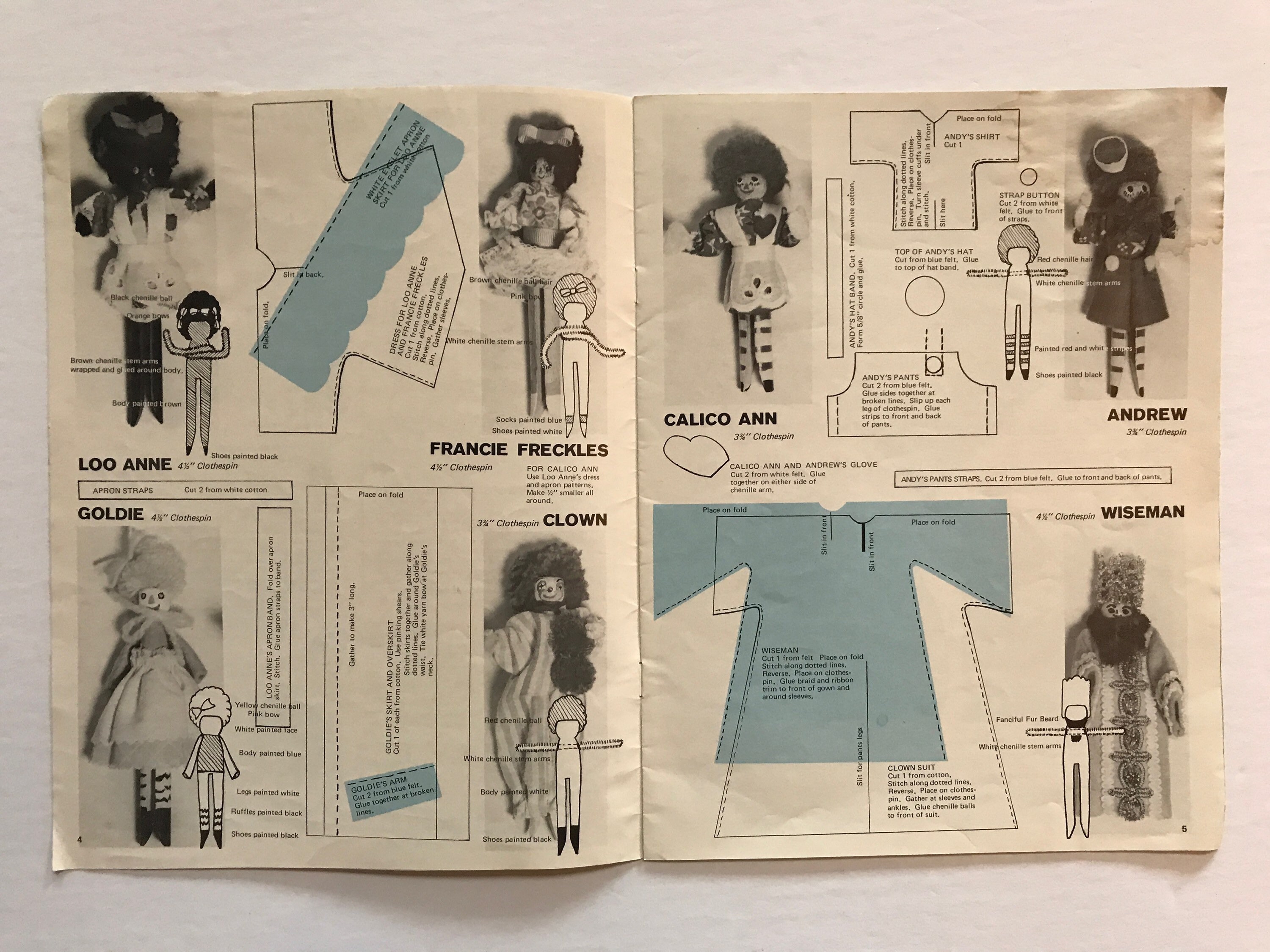 Craft Supplies & Tools Vintage Clothespin Dolls and Furniture Book