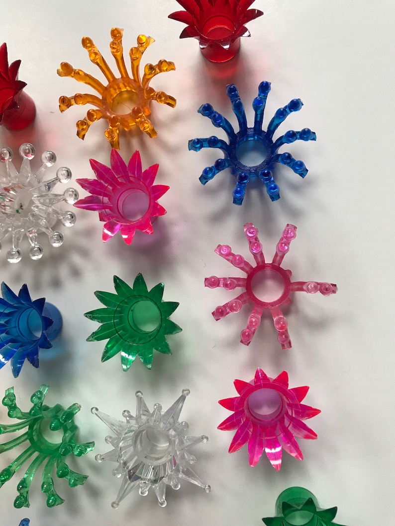 Vintage Plastic Christmas Light Reflectors Lot Retro Red Etsy