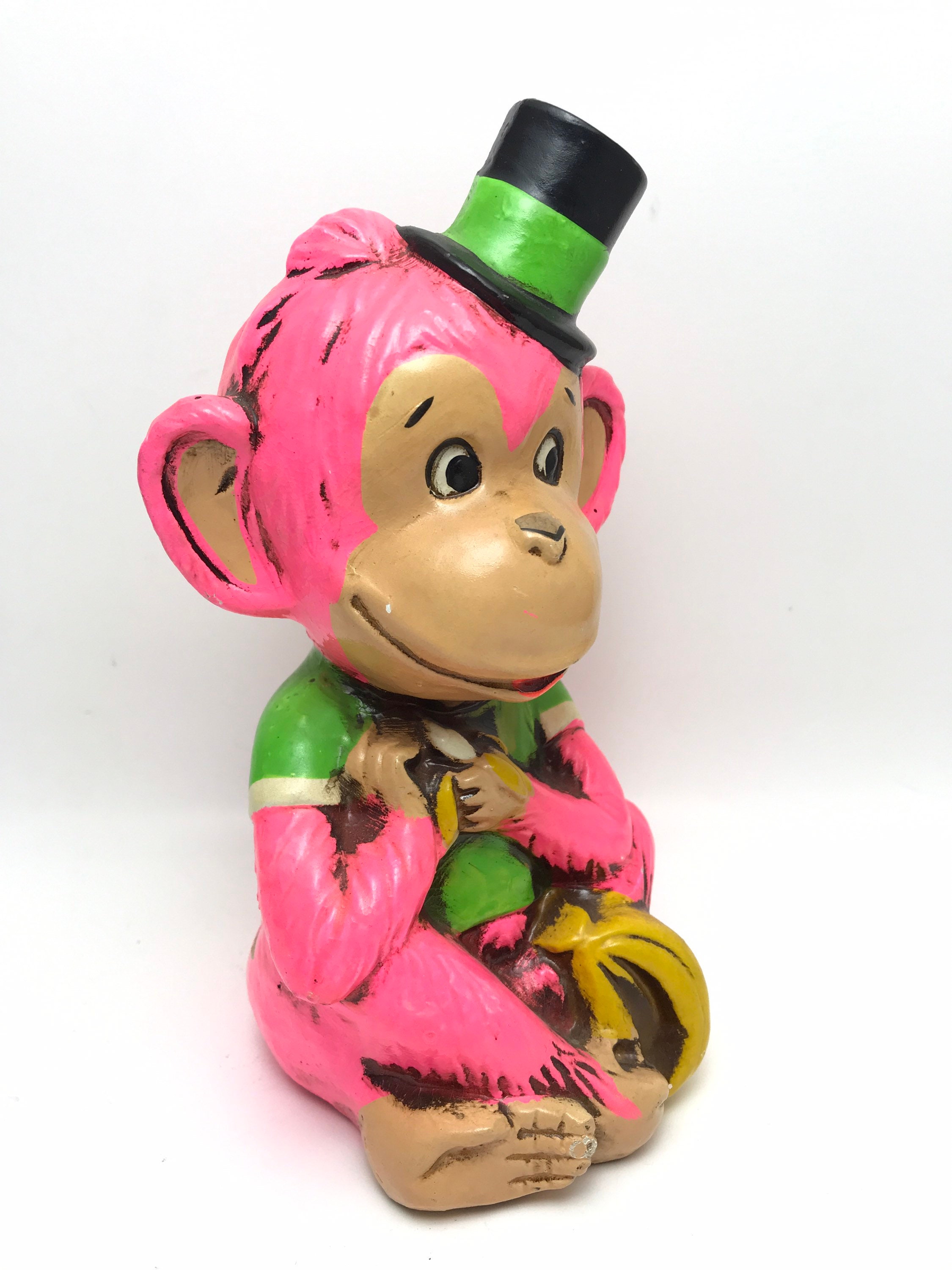 Vintage Chalkware Monkey Piggy Bank 70s Retro Kitsch Figurine | Etsy