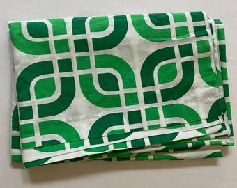 Texmade グリーン 幾何学模様 ツイン フラット シーツ 寝具 ベッド