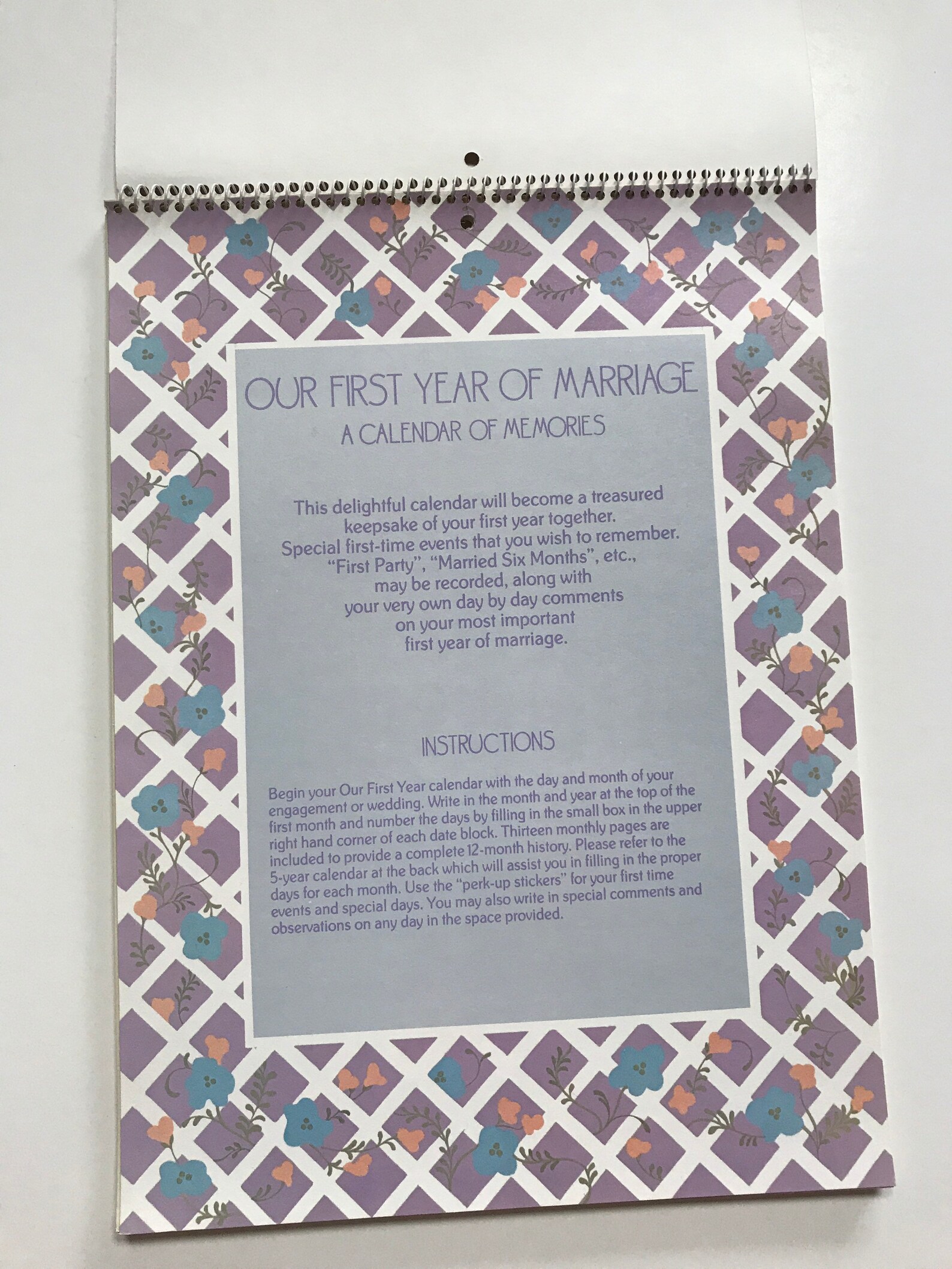 First Year of Marriage Calendar Carlton Cards Memory Saver Etsy