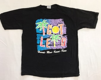 Vintage Unisex T-Shirt “I Got Leid in Hawaii” Neon 90s Tee Collectible