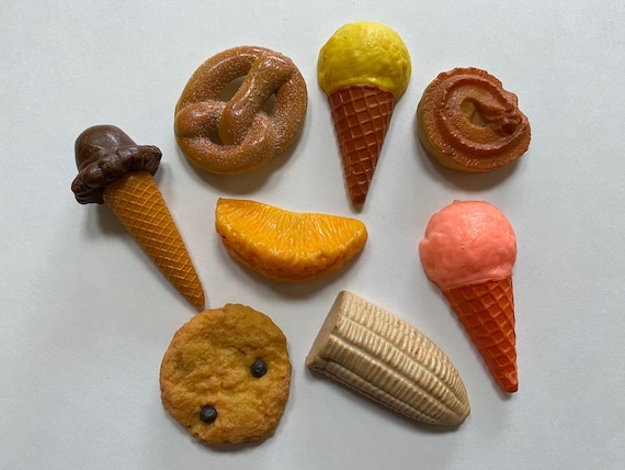 Miniature Ice Cream Cones. Refrigerator Magnets. Handmade. Polymer