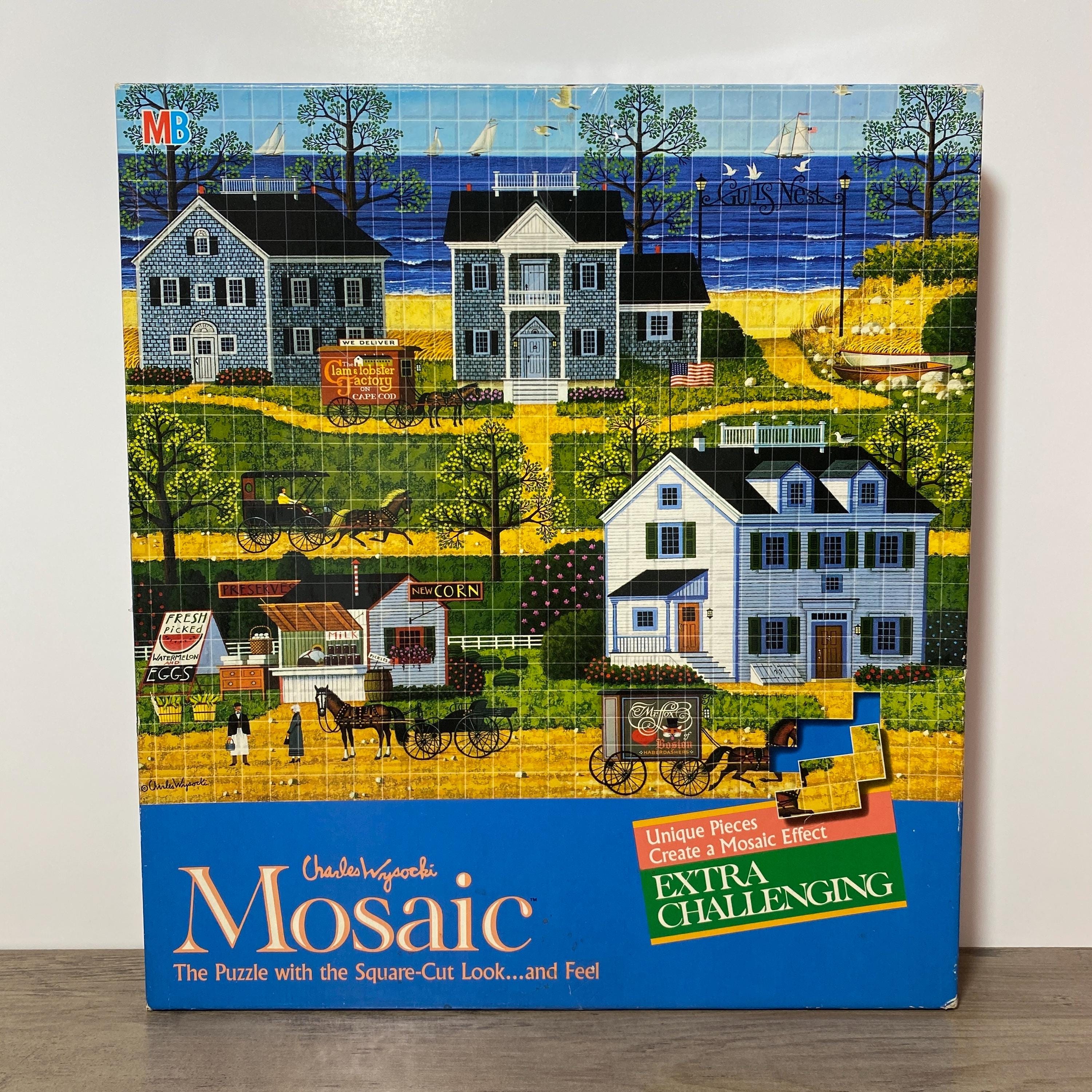 Charles Wysocki Mosaic Gulls Nest Jigsaw Puzzle Made in USA Square