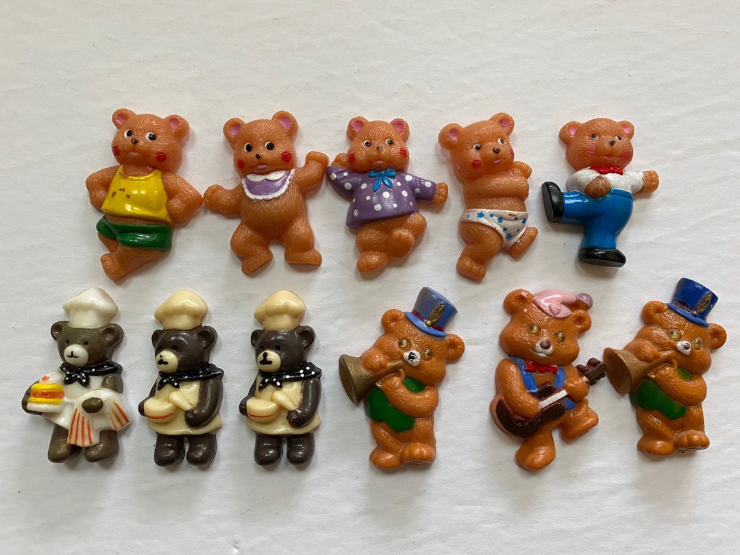 1980s Bear Fridge Magnets Plastic Retro Home Decor Kitchen