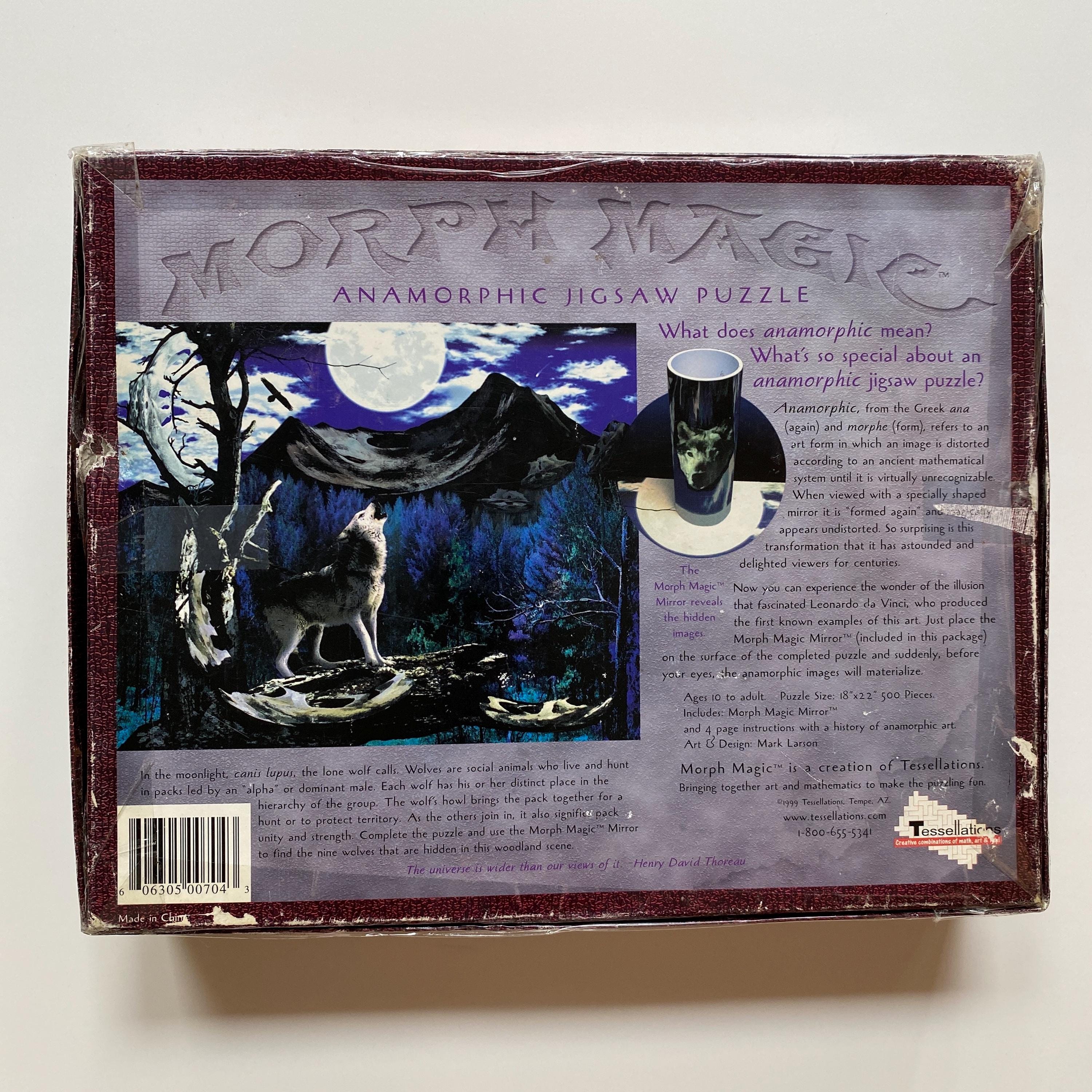 1999 Magic Morph Wolves Puzzle TWO MISSING PIECES Anamorphic Jigsaw ...