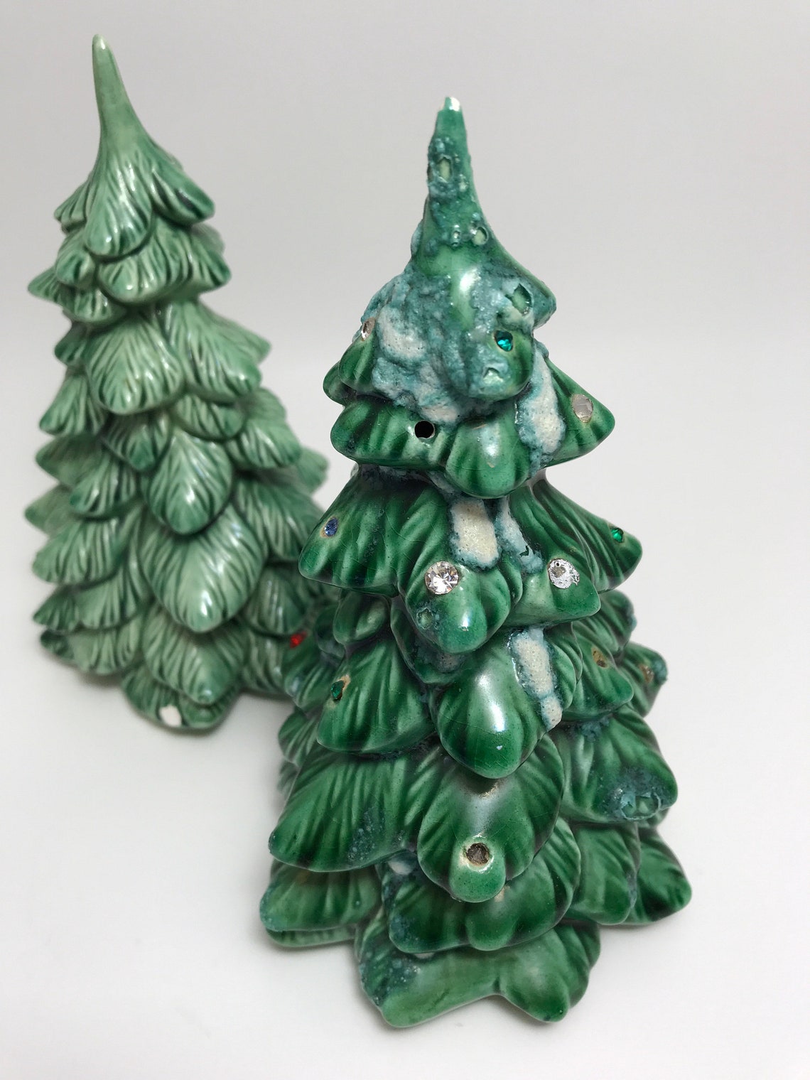 Vintage Mini Ceramic Christmas Tree Figurines Home Decor | Etsy
