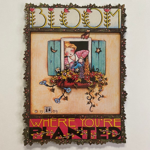 Mary Engelbreit Cards to Keep Plaque Wall Hanging Art Display Sealed NEW 80s Original Collectible Bloom Where You’re Planted 1984