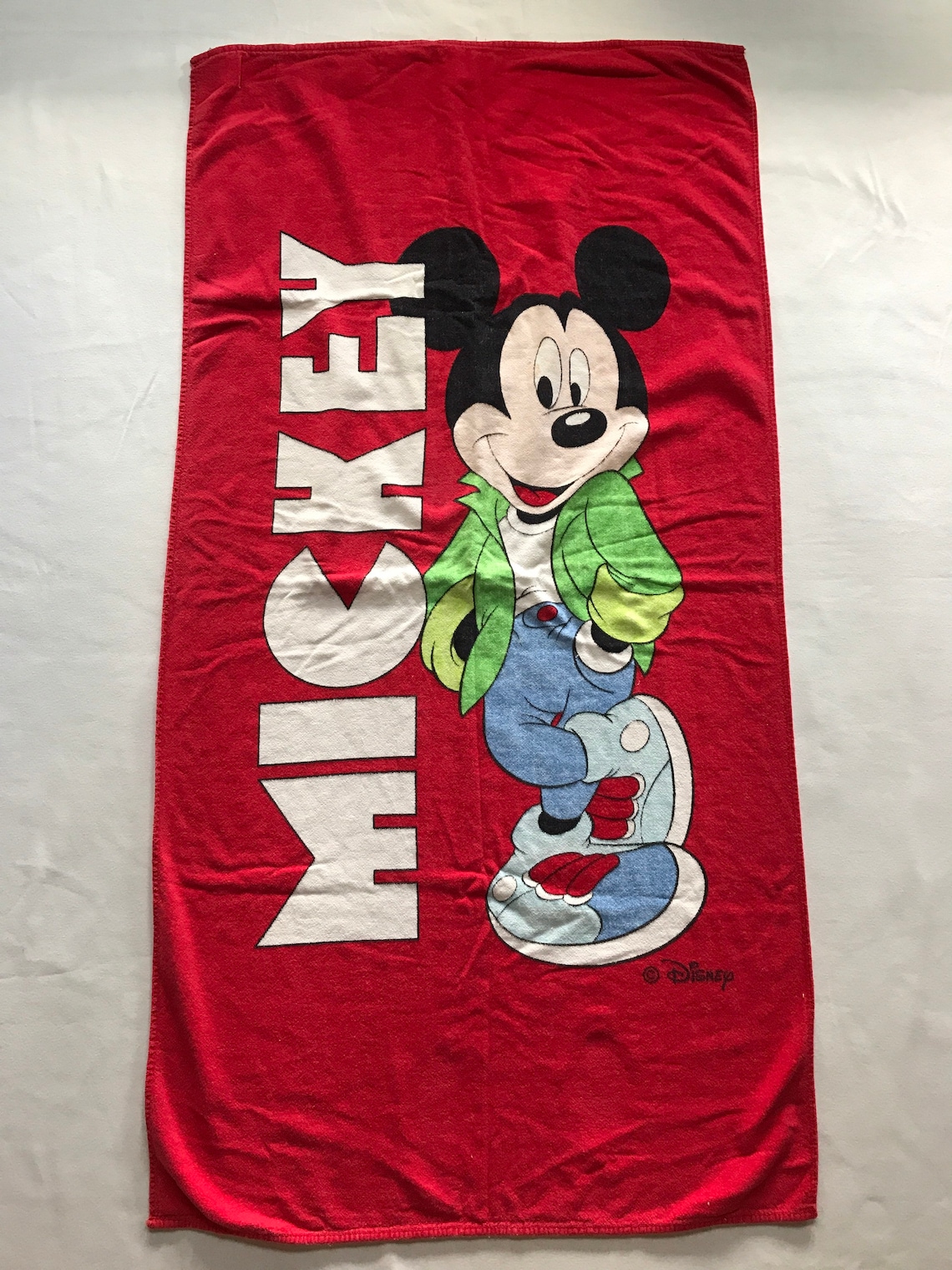 Vintage Mickey Mouse Beach Bath Towel 80s 90s Walt Disney Etsy