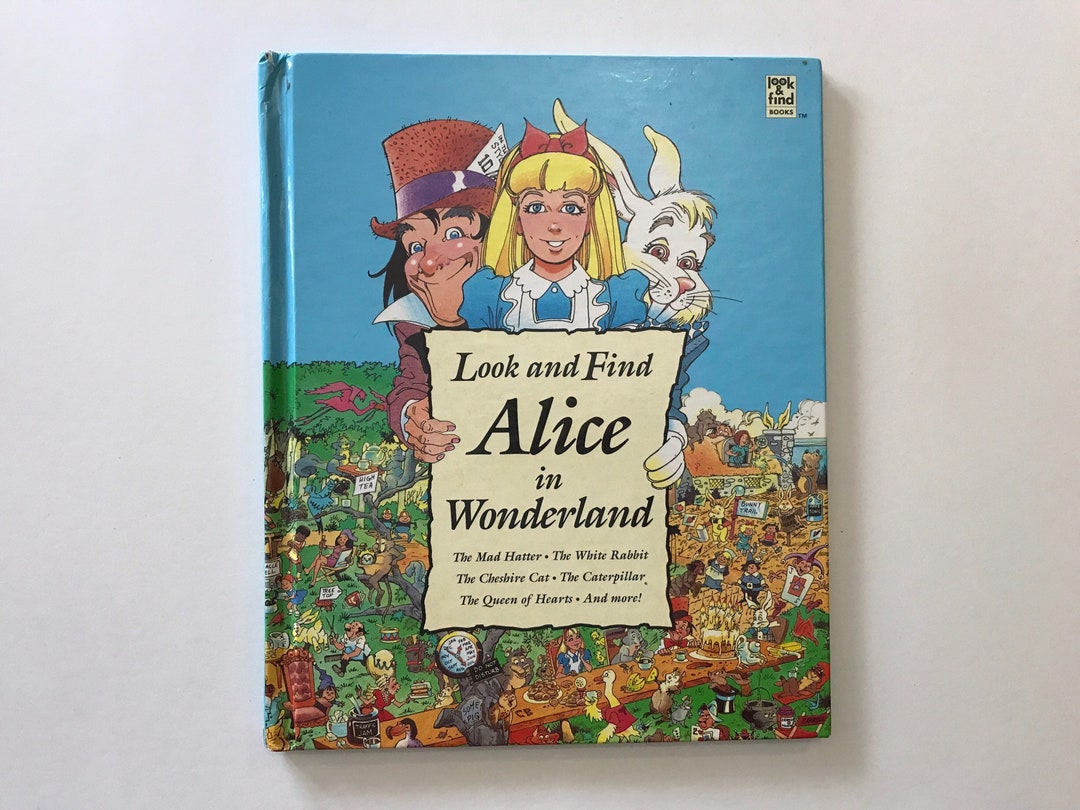 Look and Find Alice in Wonderland Childrens Kids Search N Find Book 90s