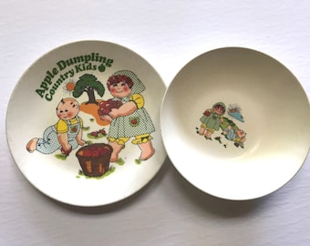 Plastic Melamine Children’s Plate and Bowl Snack Plate Apple Dumpling