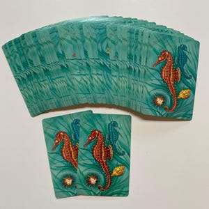 Jeu de cartes hippocampe Jeu de cartes complet Stardust avec revêtement plastique Nu-vue Fabriqué aux États-Unis