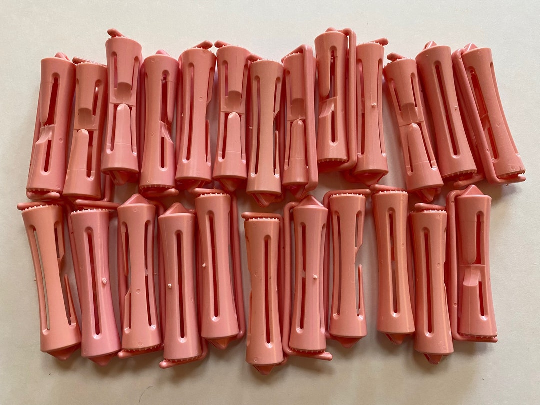 Vintage 70s 80s Swing Arm Perm Rods Hair Perming Curlers Pink Ladies