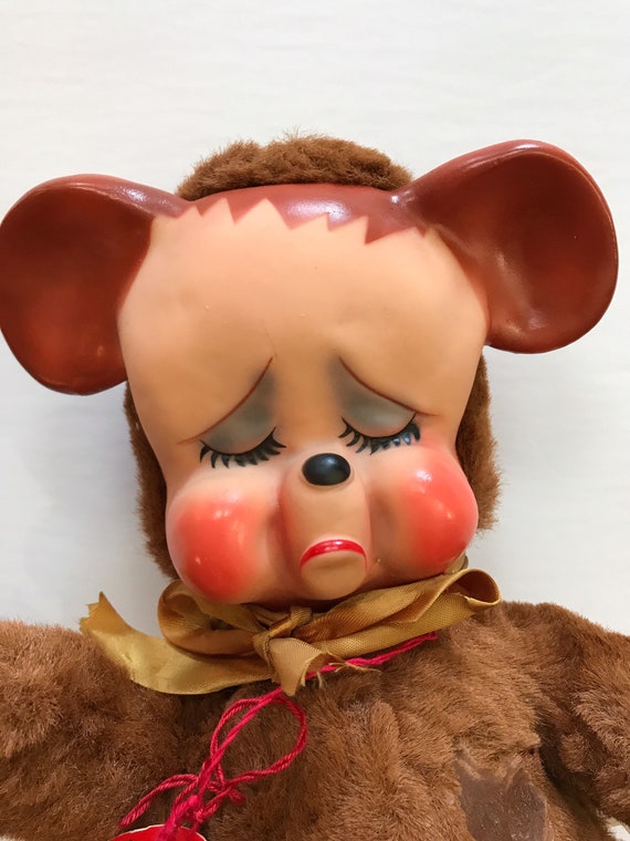 Sad Rubber Face Pouting Bear Pout-ee Allied Toy Creation 50s