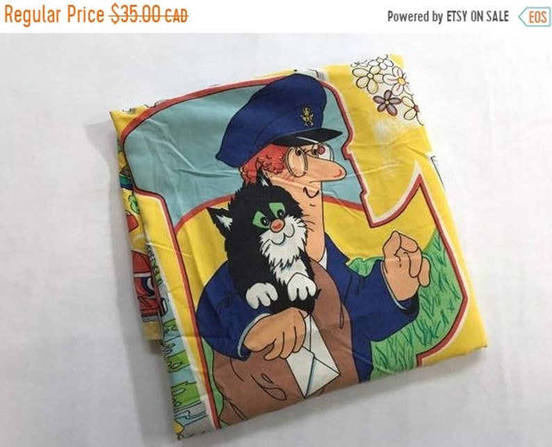 Sale Postman Pat Vintage 1980s Twin Size Duvet Cover Retro Etsy