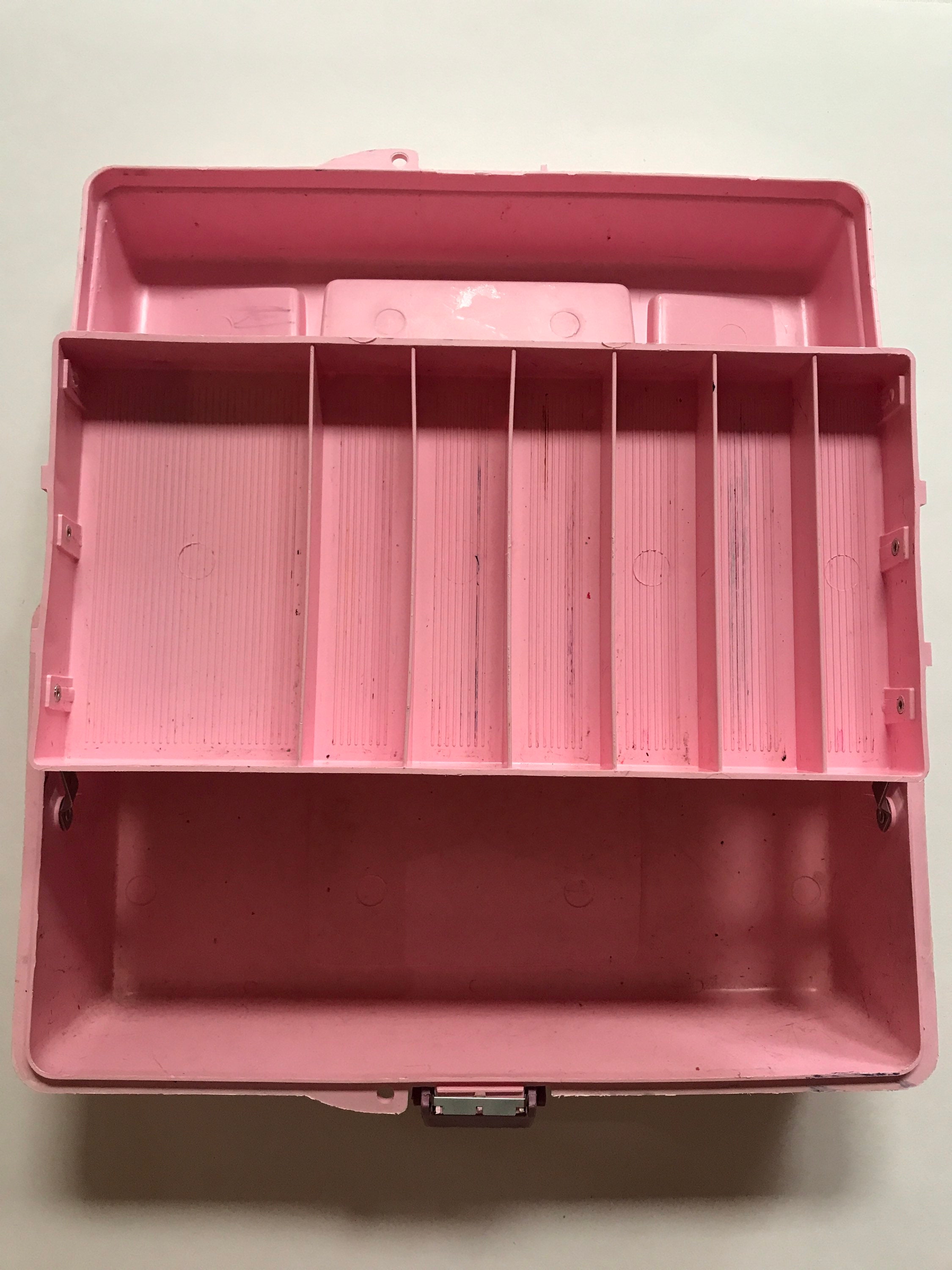 Small Vintage Cosmetics Plus Make up Kit Case 1980s Retro Pink 80s Girls  Storage Carry Case Organizing 