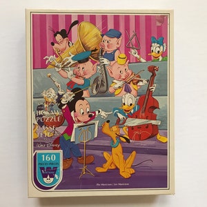 SALE Disney Character Jigsaw Puzzle Complete Kids Game Night Toy Whitman Collectible 70s Children Donald Goofy Mickey Three Pigs