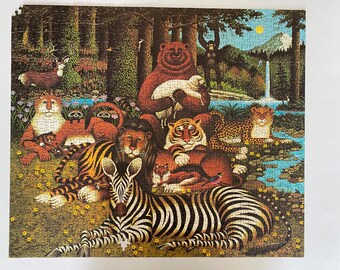 Charles Wysocki Jigsaw Puzzle Jungle Friends Made in USA 1000