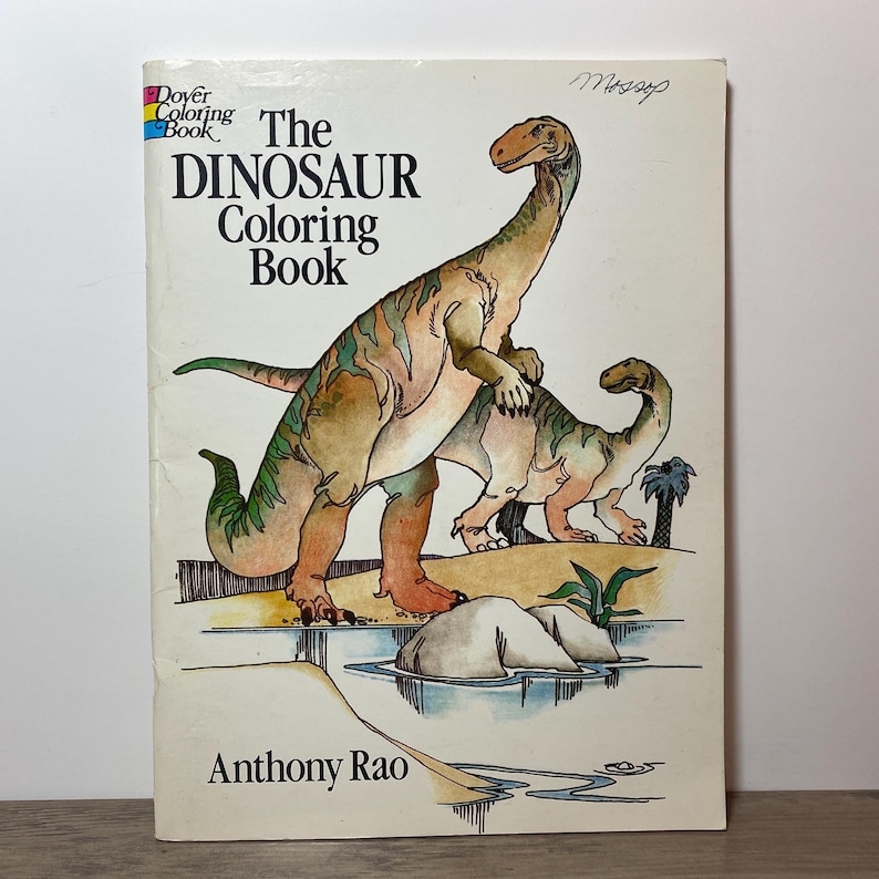 The Dinosaur Coloring Book DOVER by Anthony Rao 1980 UNUSED - Etsy