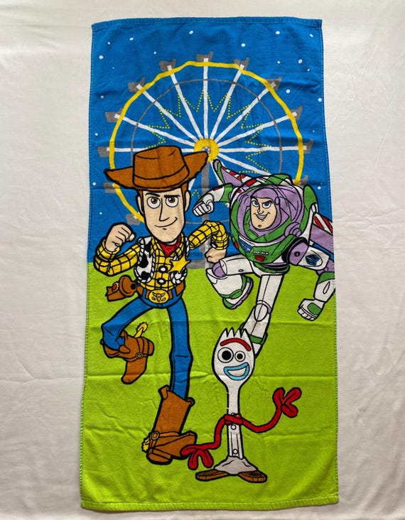 Toy Story Beach Towel Woody and Buzz Kids Bath Towel - Etsy