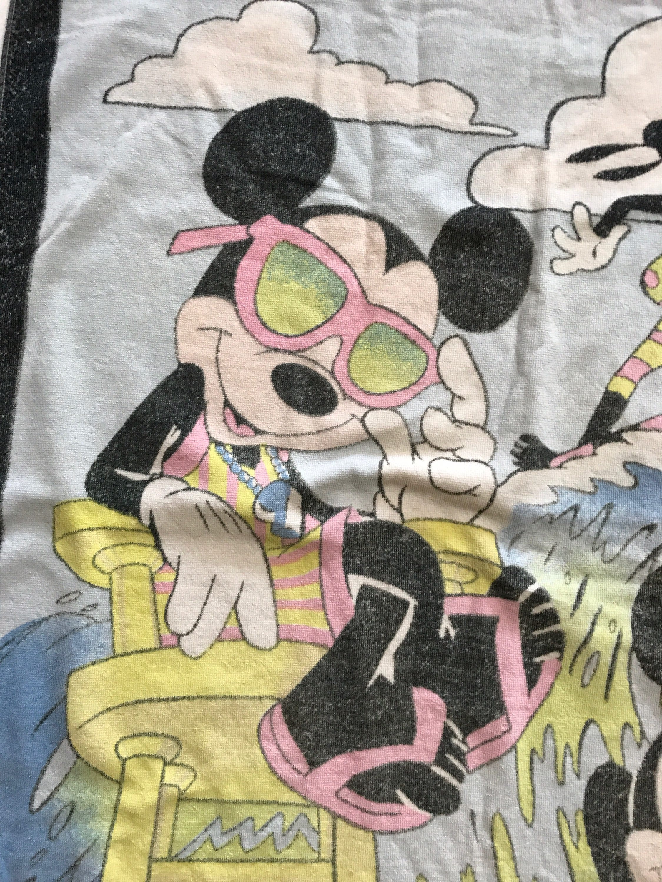 80's ビンテージ ミッキーマウス ビーチタオル disney アンティーク 80's ビンテージ ミッキーマウス ビーチタオル disney アンティーク
