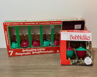 Vintage Bubblelites Light Bulbs Christmas Tree Decorations Lava Lamps Made in Canada