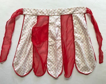 Vintage Sheer Floral Kitchen Apron Ladies Cooking Baking