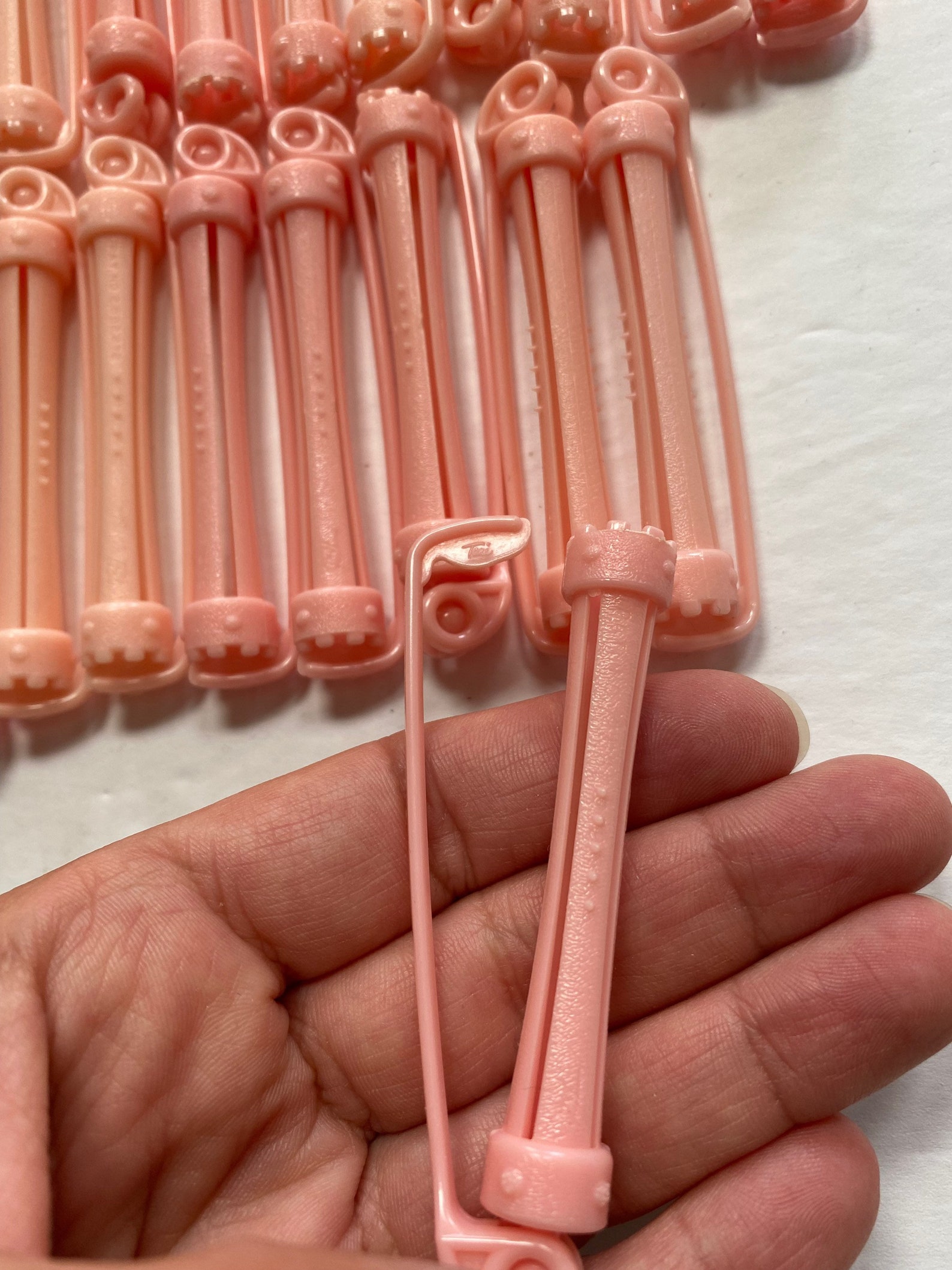 Vintage 70s Swing Arm Perm Rods Hair Perming Curlers Pink Etsy