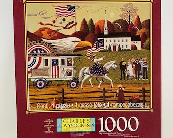 Charles Wysocki Americana Patriotic Jigsaw Puzzle 1998 Made in USA 1000 Piece COMPLETE
