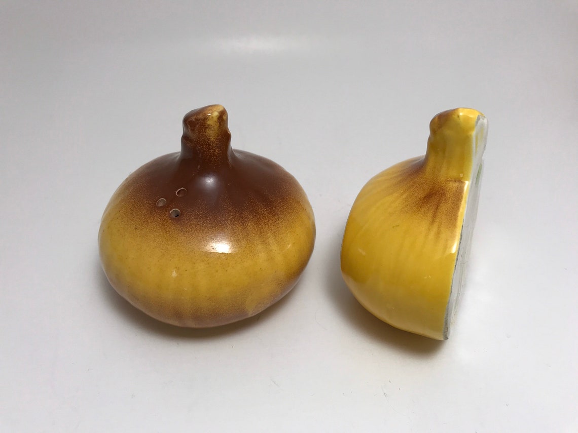 Vintage Onion Salt and Pepper Shakers Japan Ceramic Etsy