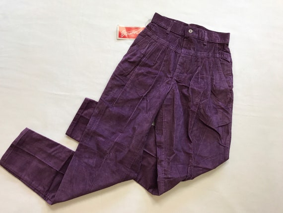 KIDS 1980s Lee Casuals Purple Corduroy Pants Miss… - image 1