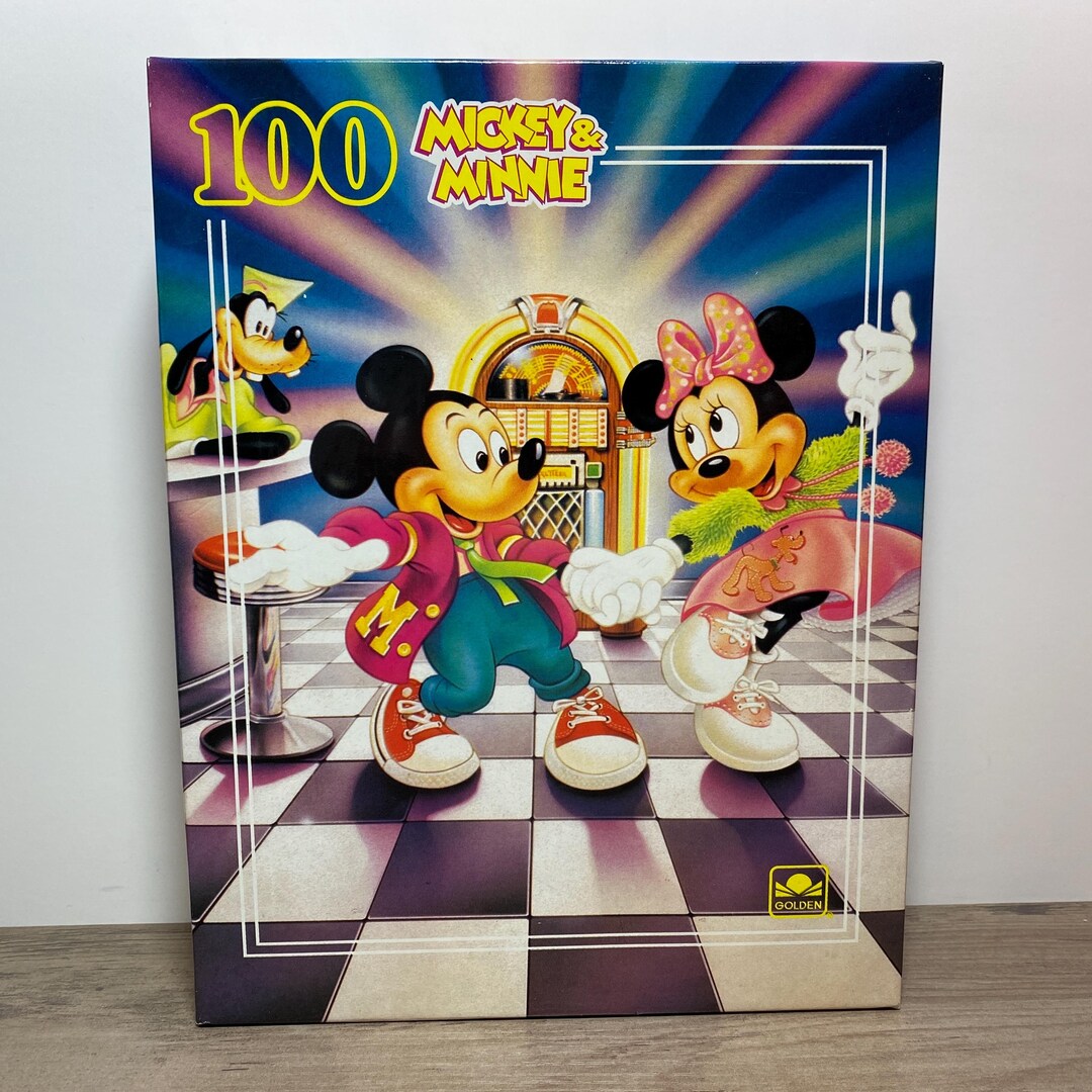 Mickey and Minnie Mouse Jigsaw Puzzle 100 Piece 1990s Disney