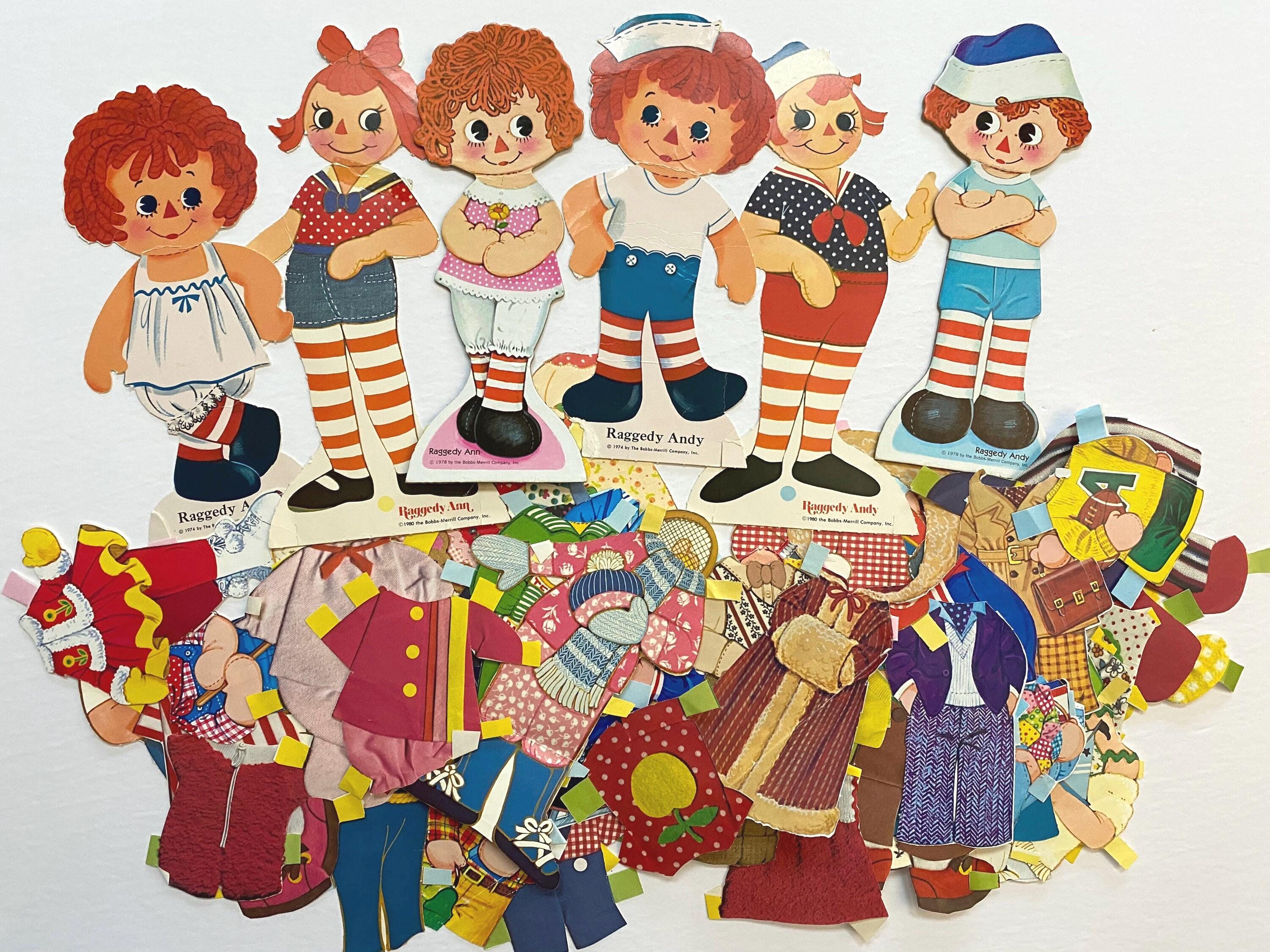 Raggedy Ann and Andy Paper Dolls Set With Outfits - Etsy