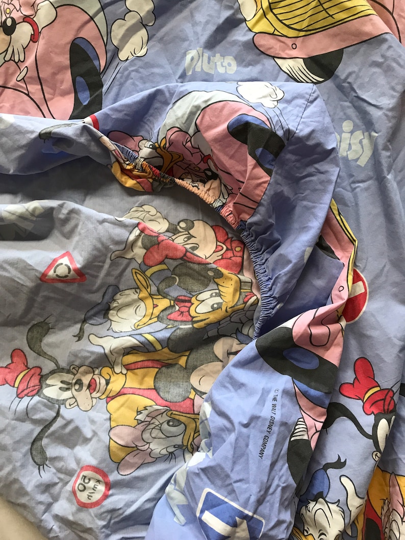 Mickey and Minnie Disney Character Twin Fitted Sheet Retro - Etsy