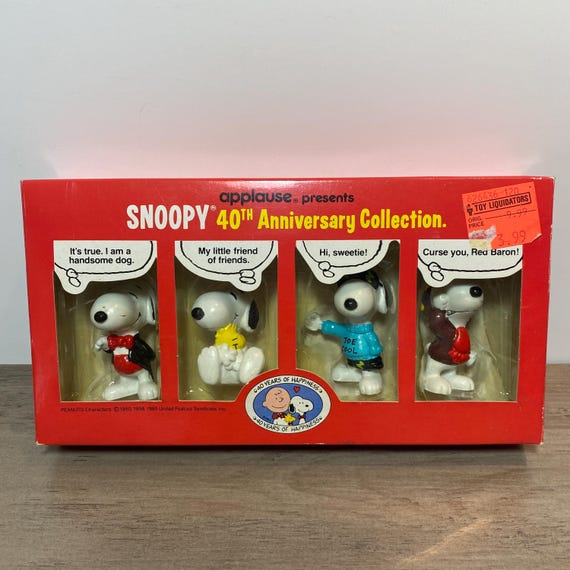 1990 Snoopy 40th Anniversary Collection PVC Toys Mini Figure SET