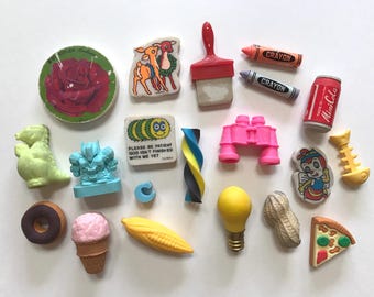 Vintage Erasers Kids Back to School Lot Collectible Kawaii